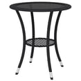 thumbnail image 1 of Black Round Patio Dining Table with Storage - Outdoor Rattan Coffee Table, 25.2" Dia x 28" H - Perfect for Gardens & Patios, 1 of 7