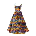thumbnail image 1 of Halloween pour Femmes Robe Évasée Imprimée Sans Manches Tunique Invité de Mariage Robe de Soirée Formelle Tenue Élégante, 1 of 3