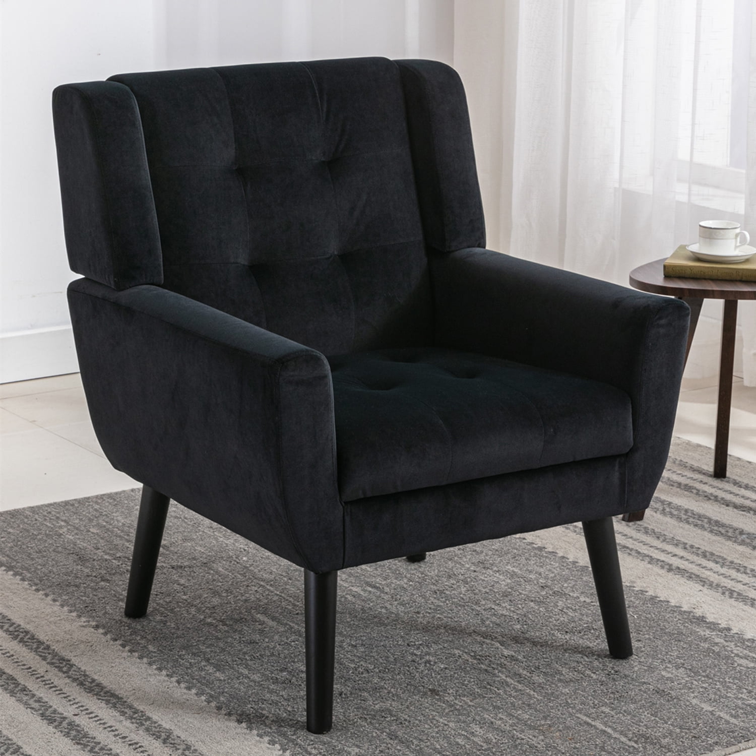 UWRNite Accent Chair, Upholstered Button Tufted Armchair, Velvet Sofa