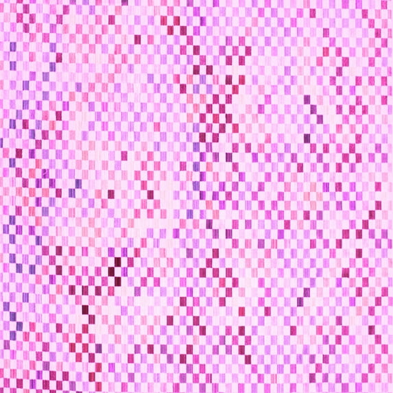 Ahgly Company Indoor Square Abstract Pink Contemporary Area Rugs, 7' Square