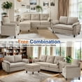 thumbnail image 5 of Soscana Living Room Furniture Set,Convertible Sectional Sofa with Storage Ottoman and Accent Chair and Loveseat,Modern Linen 6 Seat L Shaped Couch Sofa Set for Living Room,Office,Apartment,Studio, 5 of 7