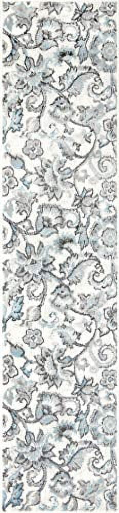 Home Dynamix Boho Odesa Modern Floral Runner Area Rug, Ivory/Aqua, 1'6"x7'2"