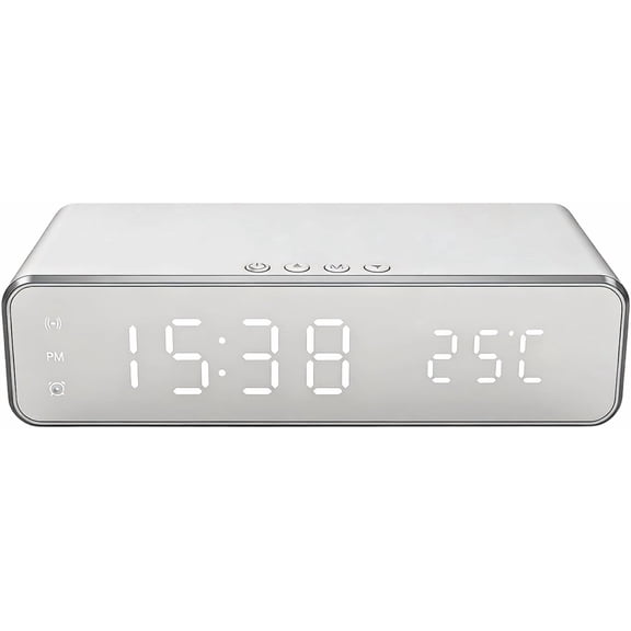 Wireless Charging Digital Alarm Clock with Stand and Temperature for Home