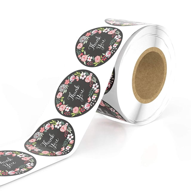 500 Pcs 1 Inch Thank You Stickers, Thank You Stickers Roll, Thank You Labels for Small Business, Handmade Goods, Greeting Cards, Business Greeting Cards, Gift Wraps