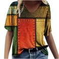 thumbnail image 1 of Birdeem T-Shirt Ample Décontracté à Col en V à Manches Courtes pour Femmes avec Imprimé, 1 of 5