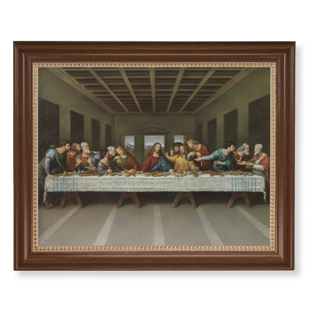 Last Supper Picture Framed Wall Art Decor, Extra Large, Classic Dark