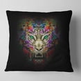 thumbnail image 2 of Designart Fierce Tiger Head on Black - Animal Throw Pillow - 16x16, 2 of 5