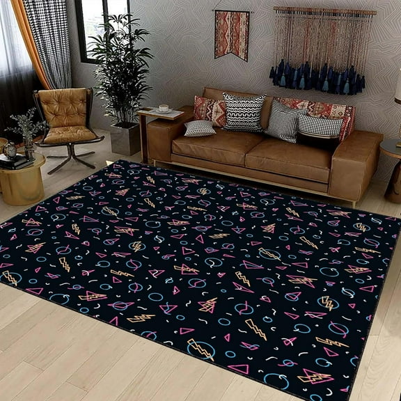 Arcade Rug, Arcade Room Decor, 80S Arcade Rug, Arcade Decor, Abstract Area Rug, Living Room Rugs, Bowling Alley Carpet, Colorful Rug 2x3ft