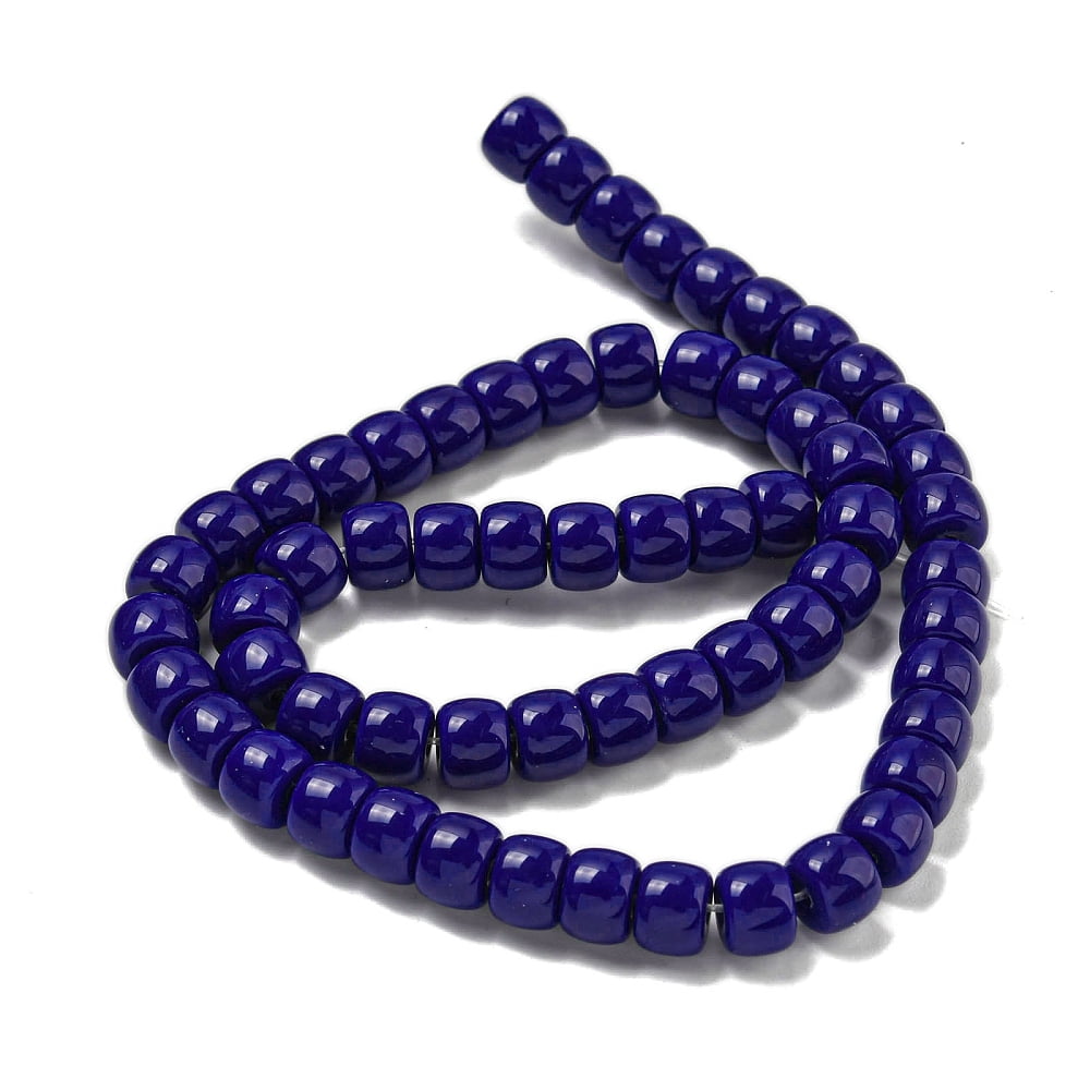 20Strand Opaque Glass Beads Strands Barrel Midnight Blue 8x6mm Hole: 1.6mm about 61~62pcs/strand 14.84''~15.16''(37.7~38.5cm)