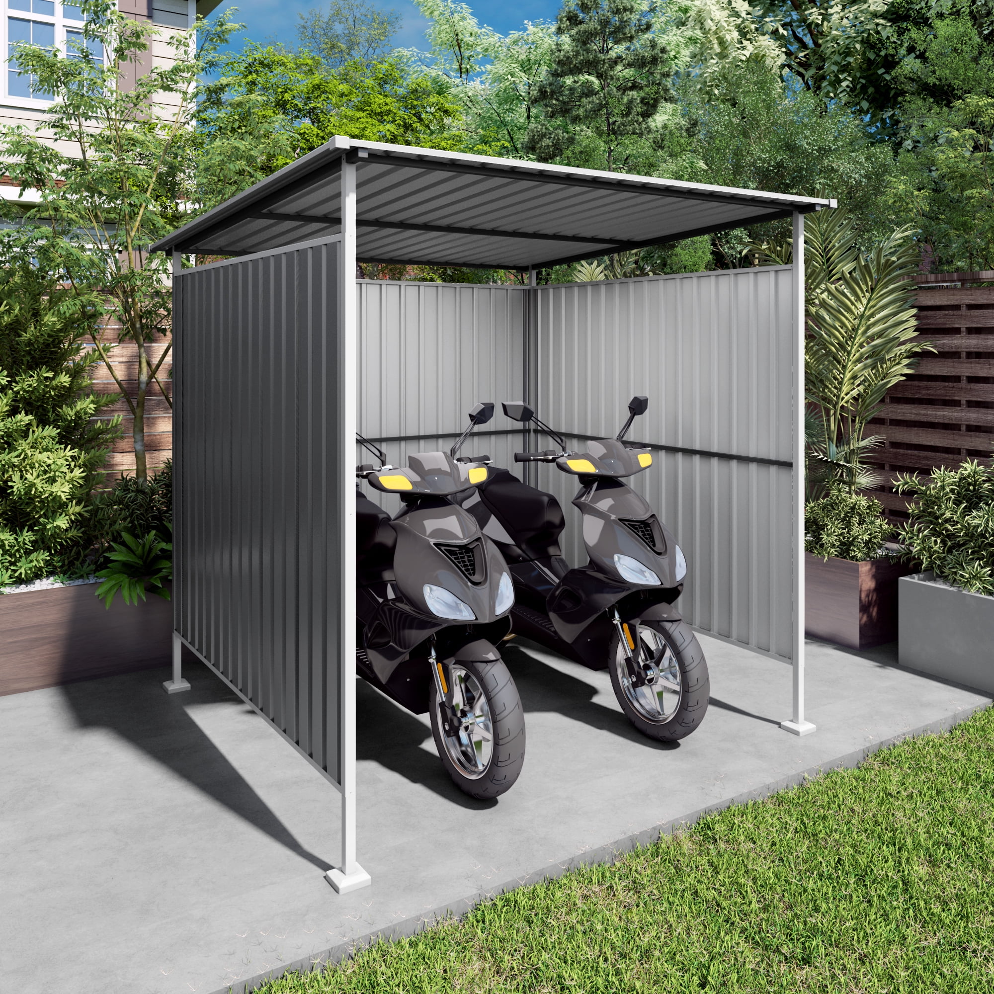 Outdoor Pergola, 6x6 FT Heavy Duty Metal Hardtop Shelter for Garden Backyard Patio Lawn, Gray
