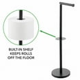 thumbnail image 3 of mDesign Steel Standing Modern Toilet Paper Holder Dispenser - Black, 3 of 7