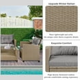 thumbnail image 6 of enyopro 4 Pieces Patio Furniture Sectional Set, Outdoor All-Weather Manual Weaving Wicker Conversation Set with Storage Box & Table, Rattan Sectional Sofa Set, Deck Porch Use Furniture Set, B994, 6 of 9