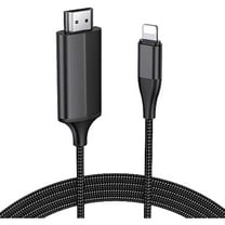 HDMI Cable for iPhone to TV, Lighting to HDMI Adapter Connector Compatible with iPhone14, 13, 12, 11 & YouTube TV Output with 1080P HD Display, Just Plug and Play (13.2FT, Black)