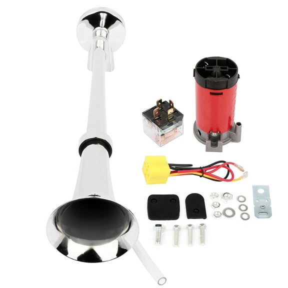 Air Horn Kit Single Trumpet Air Horn with Compressor for Any 12V Vehicles Trucks Lorrys Trains Boats Cars Vans Kit, Electric Trains Hornsfor Vehicles, Single Trumpet Air Horn Super Loud