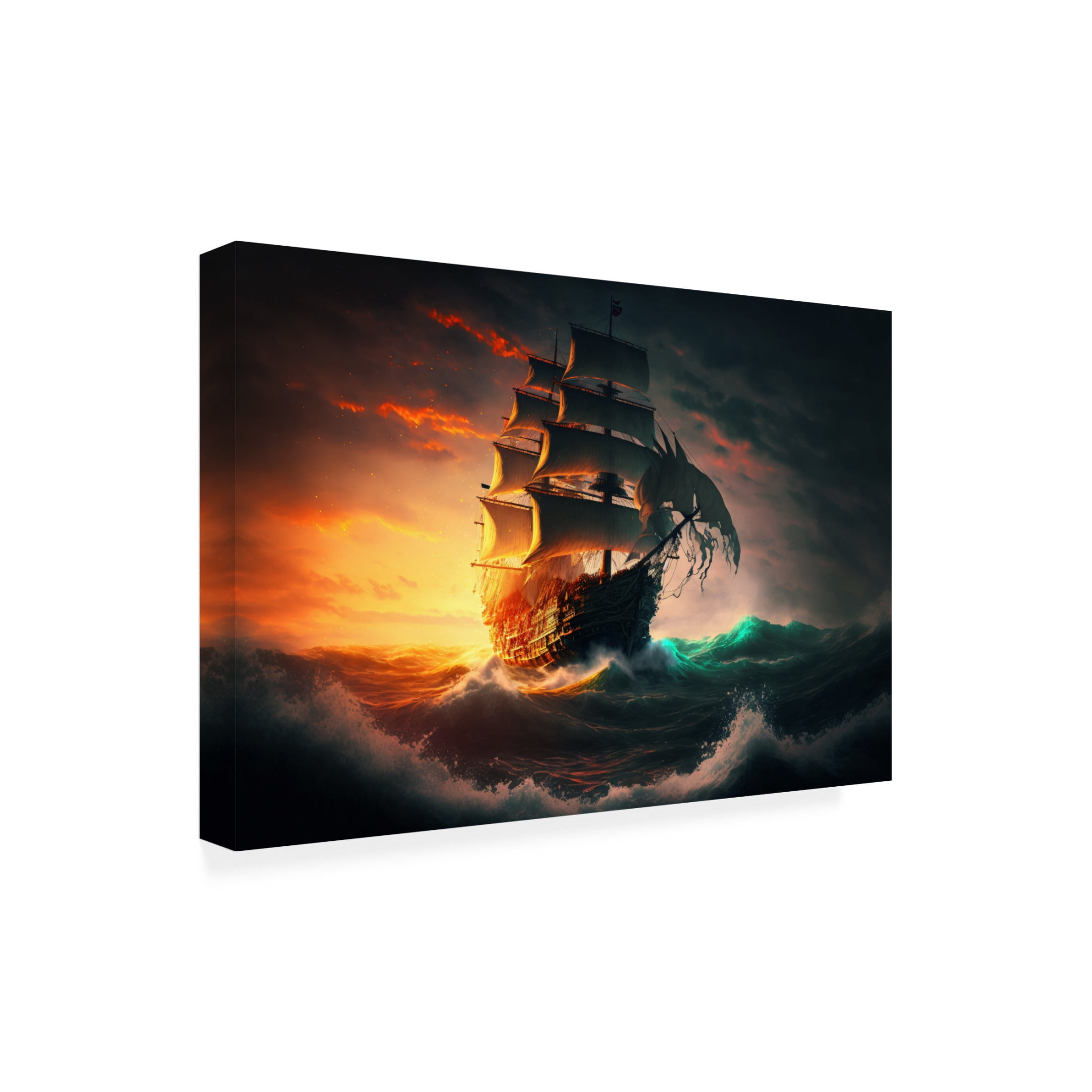 Canvas Wall Art - Ray Heere 'The Flying Dutchman 9' Wall Art for Living Room, Bedroom, or Office Décor by Trademark Fine Art - 24 x 16 Inches