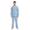 thumbnail image 2 of Amaxer Mens Cotton Pajama Set Cozy Button Up Sleepwear with Pockets Long Sleeve Lounge Wear Sky blue print M, 2 of 7