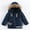 Navy, variant on TAIAOJING Unisex Boys Girls Lined Hoodie Zip Up Down Puffer Jacket Children Winter Boy Coat Hooded Coat Fashion Kids Warm Clothes Boys Coat& Hooded Outwear Parka 3 Years