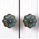thumbnail image 3 of Pack de 6 tiradores de puerta de calabaza pintados en azul, manijas de puerta vidriadas de cerámica decorativas para armarios, baños, armarios, cajones (azul) Feliz Sencillez, 3 of 3
