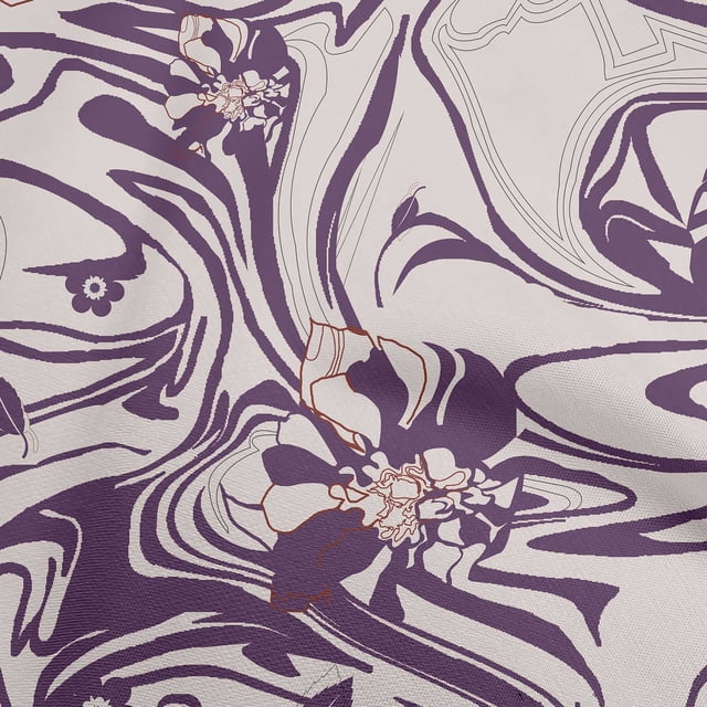 oneOone Cotton Cambric Purple2 Fabric Abstracts Craft Projects Decor Fabric Printed By The Yard 56 Inch Wide