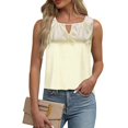 thumbnail image 2 of Diufon Tank Tops for Women Hollow-Out V Neck Sleeveless T-Shirts Summer Casual Solid Color Tees, 2 of 6