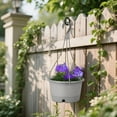 thumbnail image 2 of 4 Pcs Hanging Planters, Large Patio Hanging Trays, Plastic Hanging Flower Pots with Drainage Trays & Hanging Hooks, Indoor and Outdoor Use, Ideal for Balcony and Garden Decoration, 2 of 5