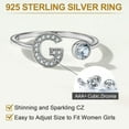 thumbnail image 6 of KeyStyle 925 Sterling Silver Initial Rings for Women Adjustable Letter Alphabet A-Z Ring Jewelry Mother Day Gift for Mom, 6 of 10