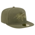 thumbnail image 3 of Men's New Era  Olive Baltimore Ravens Color Pack A-Frame 59FIFTY Fitted Hat, 3 of 5