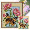 thumbnail image 1 of Kit Punto Cruz Con Flores Hilo Algodón Ecológico Bordado 11CT 40x50cm, 1 of 9