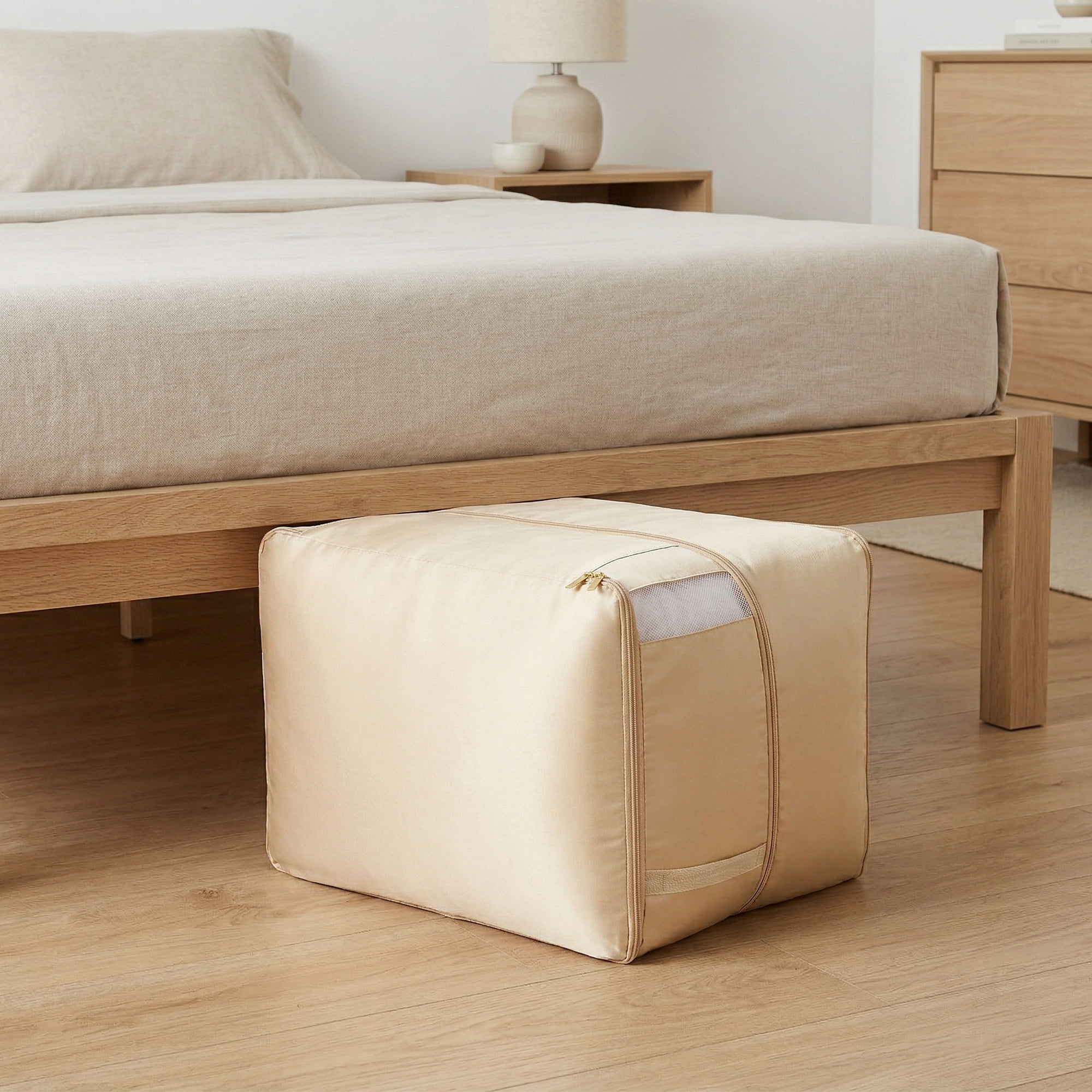 Unique Bargains Storage Bag for Organizing Closet with Handles Apricot 20.5"x16.5"x19.7"