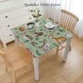 thumbnail image 2 of HAOXIT Animal Tablecloth, Concept Pattern with Forest Animals and , Rectangle Satin Table Cover Accent for Dining Room and Kitchen,Multicolor 48''x48'', 2 of 7