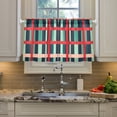 thumbnail image 2 of Yayeee Kitchen Curtains Tier Pair Light Filtering 27"x36" Rod Pocket Short Cafe Window Panel, Green Plaid, 2 of 7