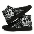 thumbnail image 6 of Coolcustomize toMen's Gothic Punk Shoes, Plus Size High-Top Sneakers, Black & White Gothic Woman face Floral pattern - Cushioned Rubber Sole, Athletic Couple Shoes for Men, Dressy Shoes, 6 of 11