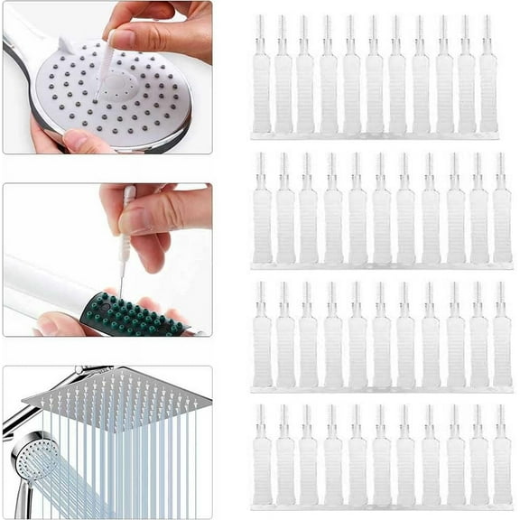Shower Head Nozzle Cleaning Brushes Gap Hole Anti-Clogging Cleaner Small Brushes Hole Pore Bottle Tube Pipe Nylon Bristle Cleaner Tool for Window Slot, Phone, Keyboard, Car Vent，40pcs