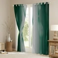 thumbnail image 3 of Gradient Green and Greyish White Blackout Curtains Ombre 2 Panels 38"Wx45"L Curtains & Drapes,Trippy Spiral Silver Wave Line Curtains,Abstract Art Room Decor Aesthetic, 3 of 6