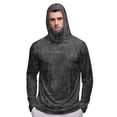 thumbnail image 5 of Havenx Sun Protection Shirts for Men Texture Print Long Sleeve Rapid Dry Shirts with Mask Hooded Upf 50+ Shirt Rash Guard Cooling Lightweight Outdoor Hiking Fishing Clothing,Dark Gray M, 5 of 5