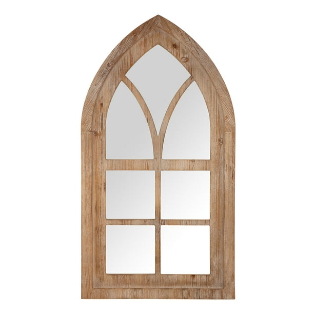 Glitzhome Gothic Styled Window Frame, Reclaimed Lumber Gothic Mirror Wall
