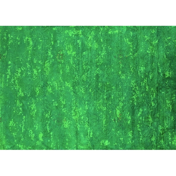 Ahgly Company Indoor Rectangle Oriental Green Industrial Area Rugs, 2' x 3'