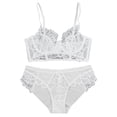 thumbnail image 2 of Sujetador Con Aros Sin Forro, Conjunto De Ropa Interior De Encaje, Conjunto De Sujetador De Encaje, Ropa Interior, Correa Ajustable Floral, Cuello En V, Sujetador Transparente, ANGGREK Otros, 2 of 8