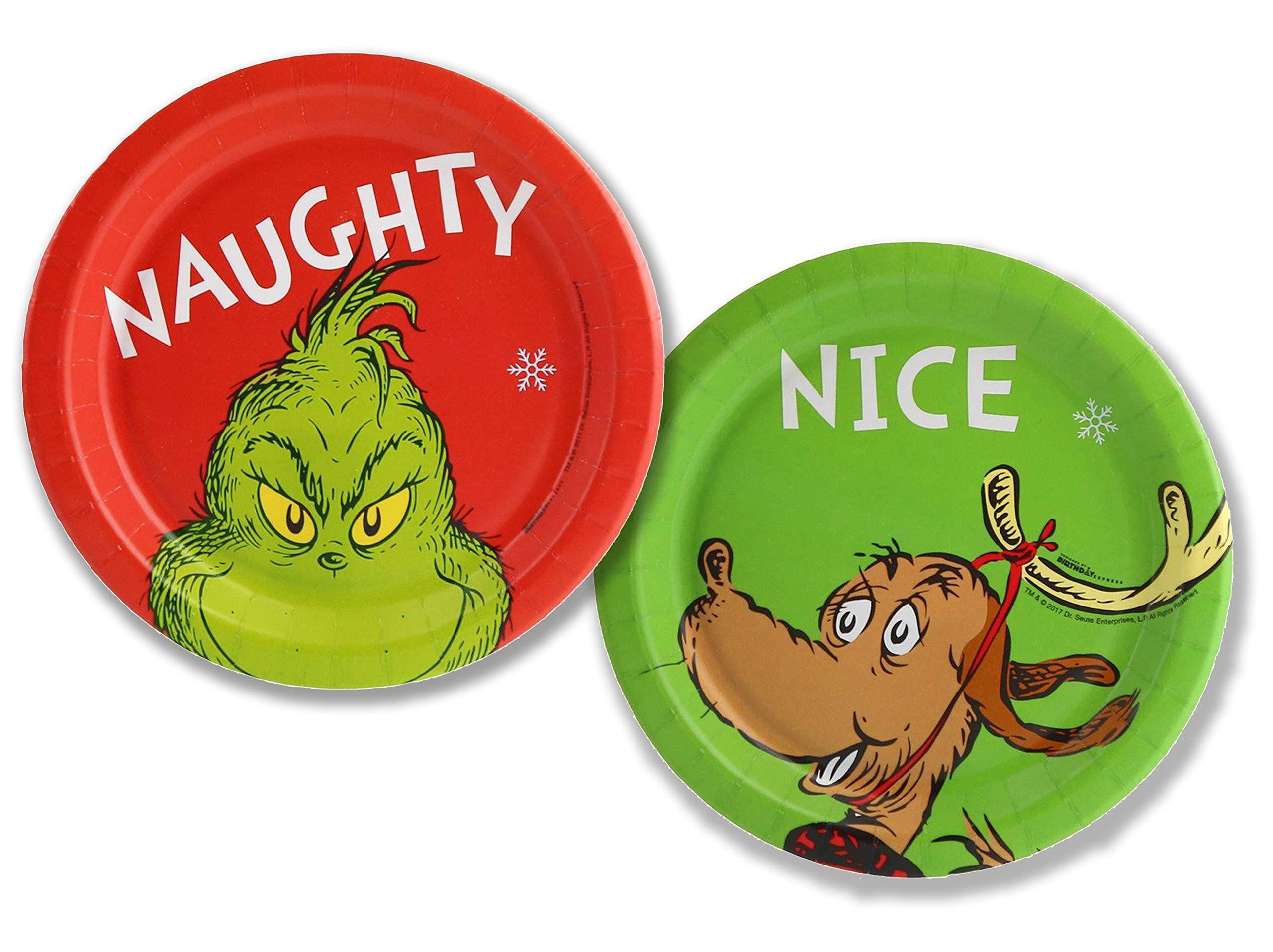Grinch Christmas Naughty & Nice Party Supply Set Disposable Paper