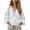 White, variant on Women's Linen Blend V-Neck Gathered Puff Long Sleeve Casual Blouse,Brown Women's S-XXL