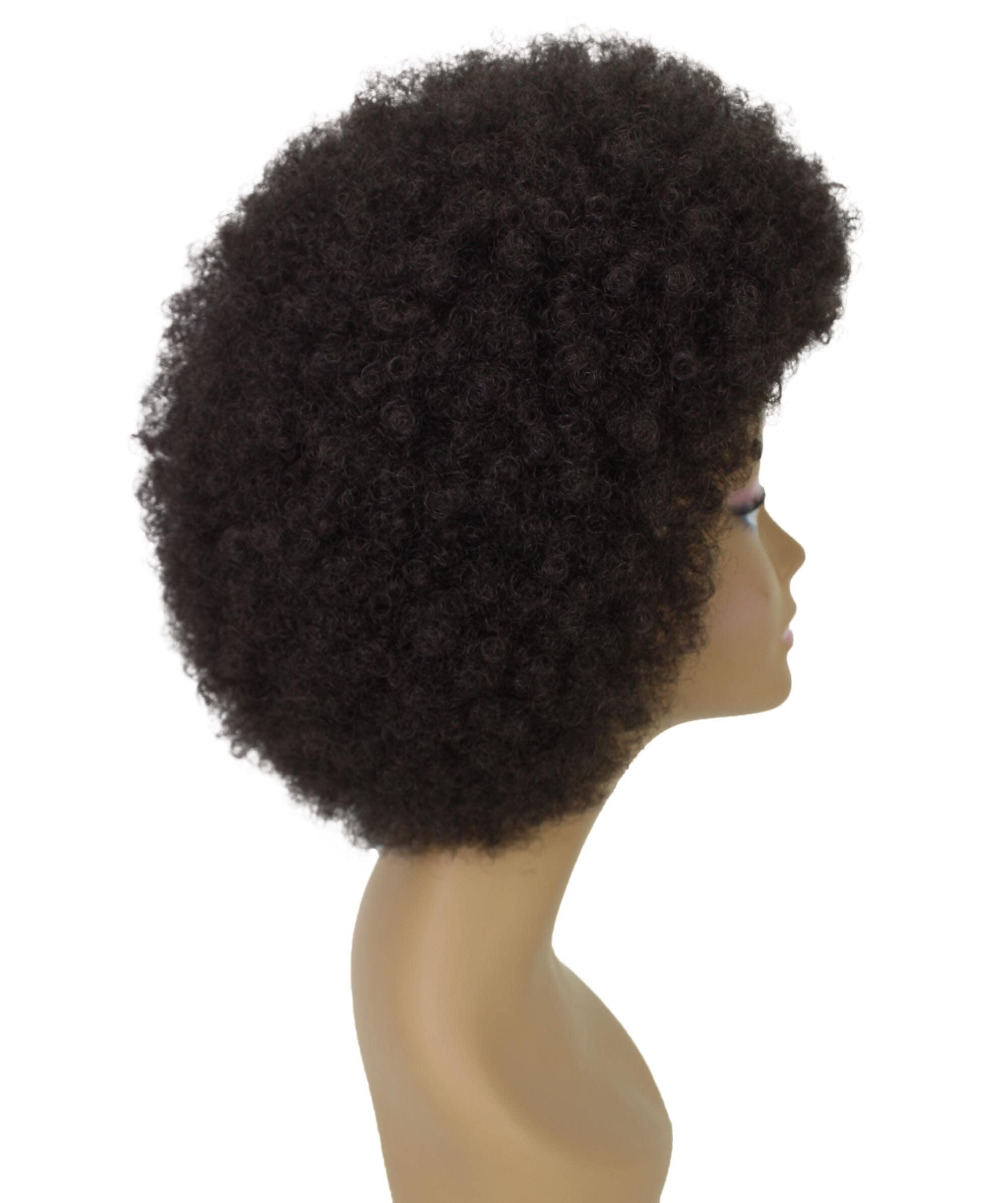 LUXLUXE Audre Curly Layered 13 in Long Half Wig Mix Human Hair and Synthetic Fibers, Dark Brown