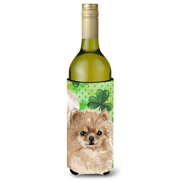 "Treasures Pomeranian St. Patrick's Botella Decorativa Abrazadera, 750ml, Multicolor" Caroline's Treasures BB9565LITERK