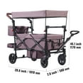 thumbnail image 2 of KFFKFF Wagon Stroller for 2 kids, All-Terrain Stroller Wagon with Detachable Canopy, Parent Organizer, Adjustable Handlebar, Large Capacity Storage Bag, Dark Purple, 2 of 9