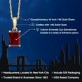 thumbnail image 2 of Gem Stone King 14K Yellow Gold Red Garnet Pendant Necklace | 1.80 Cttw | Gemstone January Birthstone | Emerald Cut 7X5MM | Gold Necklace for Women | With 18 inch Gold Chain, 2 of 6