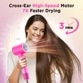 thumbnail image 2 of Hair Dryer, 110000 RPM Ionic Travel Blow Dryer Hair Care Fast Drying Gifts for Women, Pink, 2 of 8