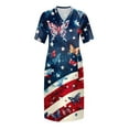 thumbnail image 4 of Spaghetti Strap Dresses For Women, Red White And Blue Plus Size V Neck Casual Dress With Pockets Loose Fit 4Th Of July Sundress Vacation Party Summer Dresses Halter Dresses (XL, Royal Blue) ZMTing, 4 of 5