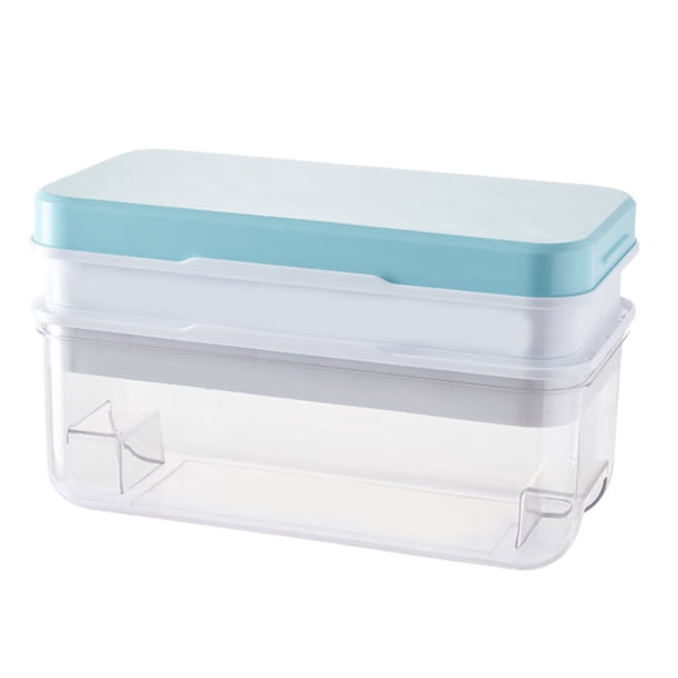 Bandeja para cubitos de hielo con tapa y recipiente, 64 bandejas de hielo para congelador, bandejas para cubitos de hielo para congelador con 2 bandejas, recipiente, tapa y pala para hielo,