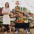 thumbnail image 3 of E-Western Minimeetall Collapsible Foldable Wagon Cart with Strapping System, Beach & Utility Cart, Grocery, Camping, Gardening, Fishing Supports 225lbs Black, 3 of 12
