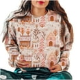 thumbnail image 5 of IROINNID Sweatshirt for Women Loose Fit Crewneck Pullover Funny Christmas Printed Long Sleeve Winter Thermal Sweatshirt,Pink, 5 of 6