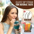 thumbnail image 3 of Tupkee Reusable Glass Straws - 8 Pack Clear Glass Drinking Straws - For Tupkee 14-Ounce Double Wall Glass Travel Tumbler  Includes 4 Straight and 4 Bend 9 x 1cm Glass Straws with 2 Cleaning Brushes, 3 of 7